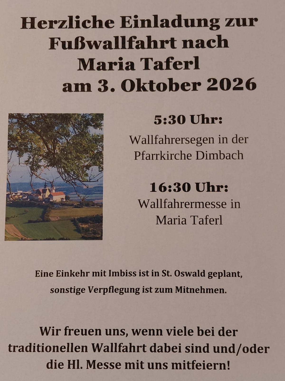 Einladung Fußwallfahrt